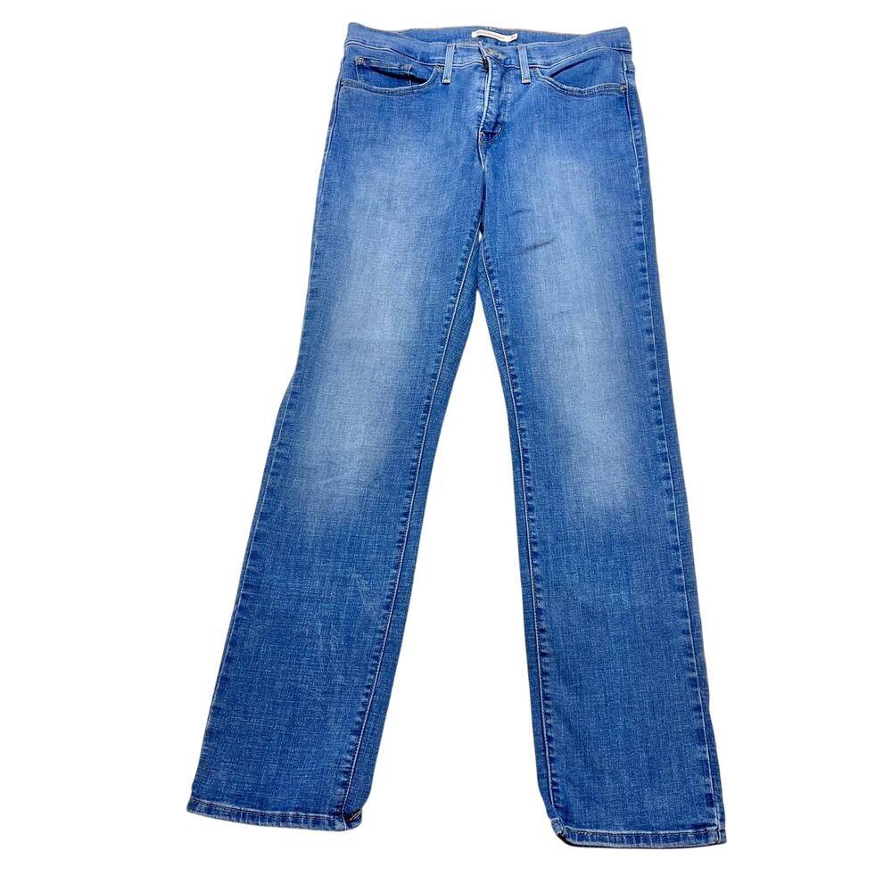 Levi’s 314 Shaping Straight Mid Rise Stretch Denim Jeans 30x32 Medium Wash